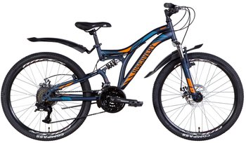 Велосипед 24" Discovery ROCKET AM DD 2022 (темно-синій з помаранчевим)
