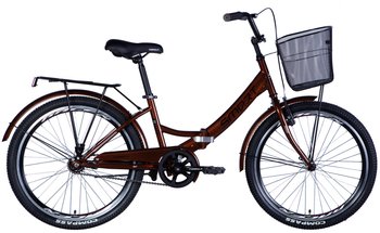 Велосипед ST 24" Formula SMART с багажником задн St с корзиной Pl с крылом St 2024 (коричневый)