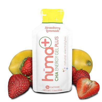 Гель енергетичний HUMA Plus Strawberry & Lemonade (полуниця, лимонад) з електролітами і кофеїном