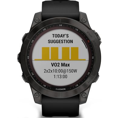 Смарт часы Garmin fenix 7 Sapph Solar, Carbon Gray DLC Ti w/Black Band, GPS
