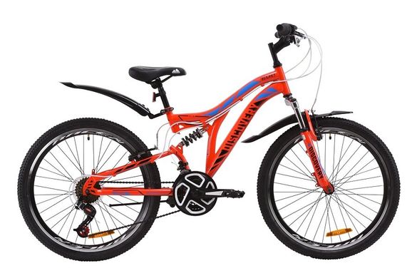 Велосипед Discovery 24 ROCKET AM2 Vbr рама-15" ST с крылом Pl 2020,красно-черный с синим