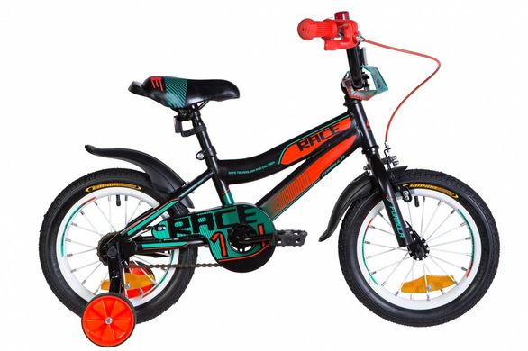Велосипед 14" Formula RACE, 2020, черно-оранжевый с бирюзовым