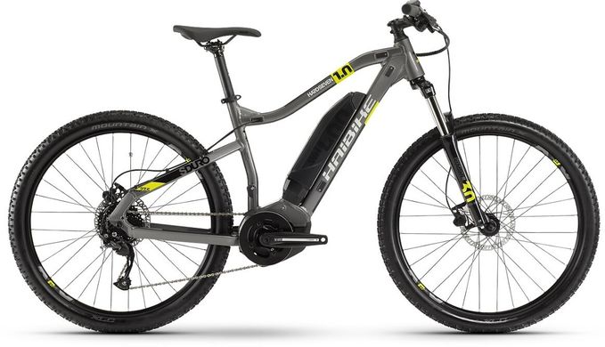 Велосипед Haibike SDURO HardSeven 1.0 400Wh 9 s. Altus 27,5", рама L, титан-лайм-черный, 2020