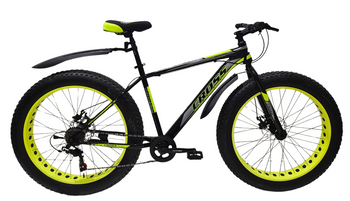 Велосипед Cross 26*4,9" Defender 2024 Рама-19" black-neon yellow