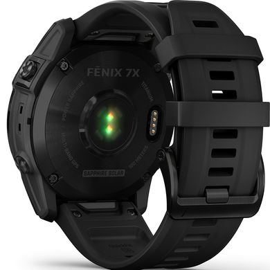 Смарт годинник Garmin fenix 7X Sapph Sol Black DLC Ti w/Black Band, GPS