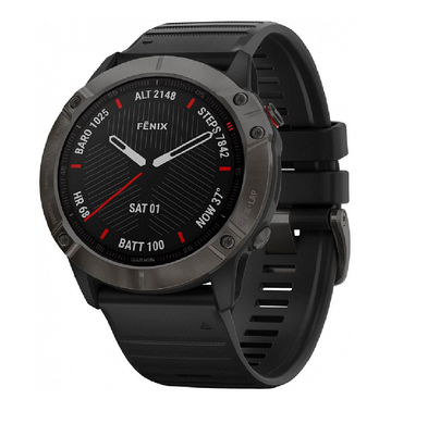 Смарт часы Garmin fenix 6X - Carbon Gray DLC with Black Band