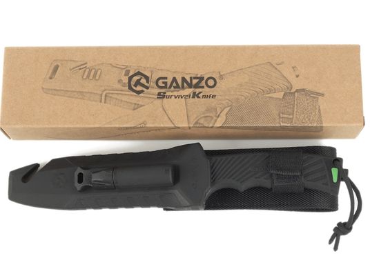 Ніж Ganzo G8012V2-BK чорний (G8012V2-BK) з паракордом