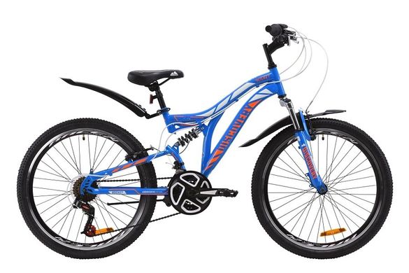 Велосипед Discovery 24 ROCKET AM2 Vbr рама-15" ST с крылом Pl 2020, сине-оранжевый с белым