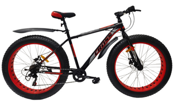 Велосипед Cross 26*4,9" Defender 2024 Рама-19" black-red