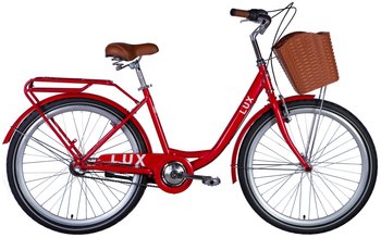 Велосипед ST 26" Dorozhnik LUX планетарна з багажником задн St з кошиком Pl з крилом St 2024 (червоний)