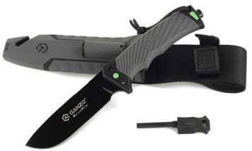 Ніж Ganzo G8012V2-GY сiрий (G8012V2-GY) з паракордом