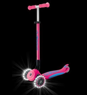 Самокат Globber ELITE LIGHTS, фуксія, колеса з підсвіткою, 50кг, 3+