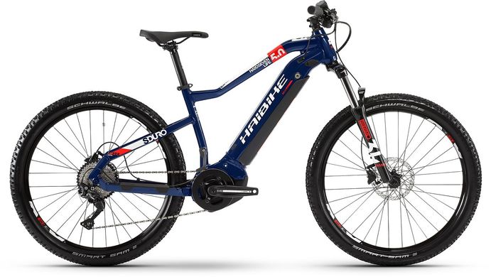 Велосипед Haibike SDURO HardSeven Life 5.0 i500Wh 10 s. Deore 27.5 ", рама S, синьо-червоно-білий, 2020