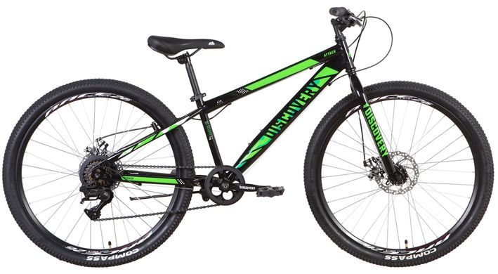 Велосипед 26" Discovery ATTACK DD 2022 (чорно-зелений)